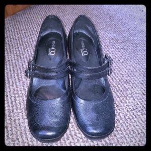 Nine & Co. By Nine West Black Leather Mary Janes